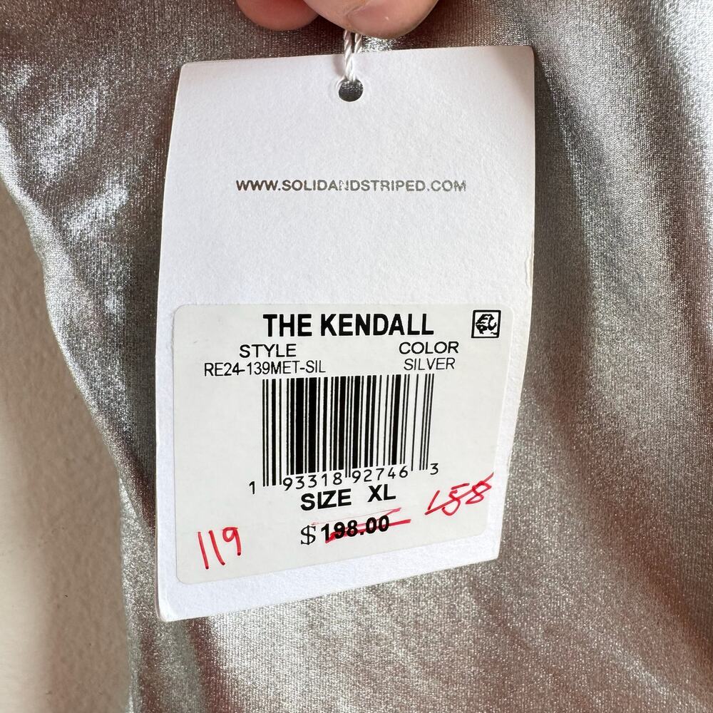 NWT SOLID & STRIPED The Kendall Silver One-Piece Bathing suit - Picture 5 of 7